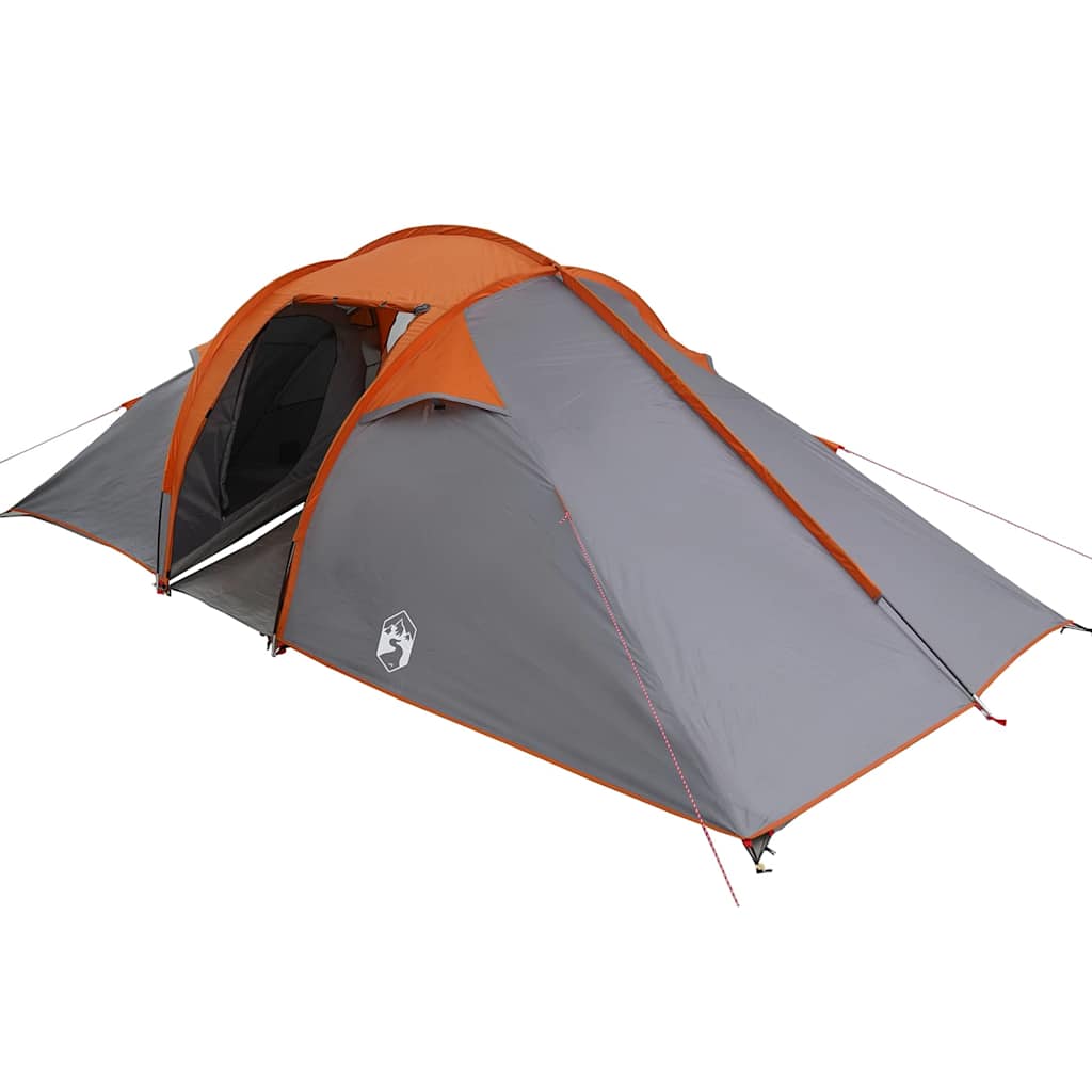 Tenda tunnel 4 persona Grigio e arancione taffetà Impermeabile