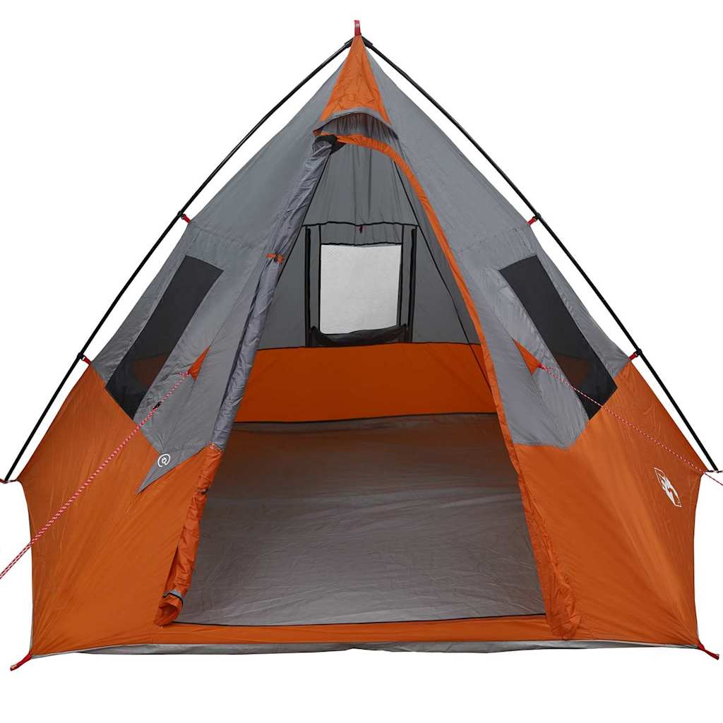 Tenda Tipi 6 persona Impermeabile Grigio e arancione taffetà