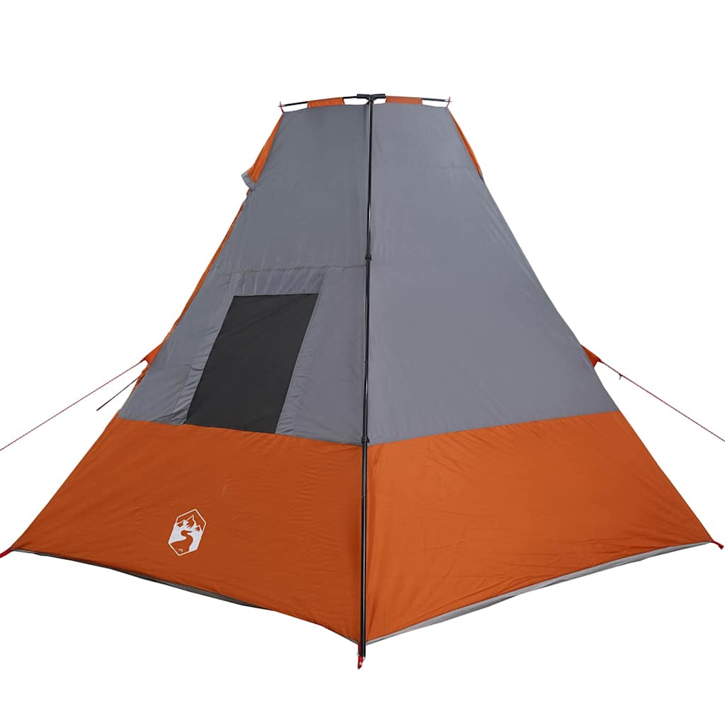 Tenda Tipi 6 persona Impermeabile Grigio e arancione taffetà