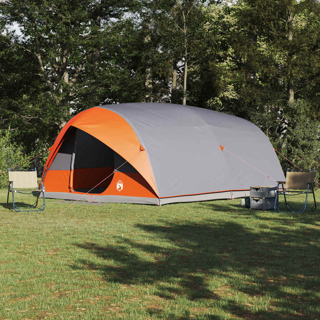 Tenda tunnel 10 persona Grigio e arancione taffetà Impermeabile