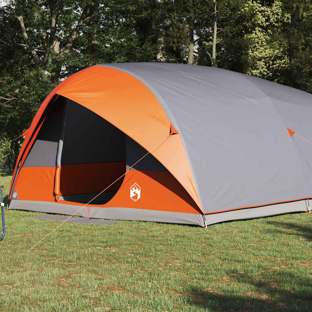 Tenda tunnel 10 persona Grigio e arancione taffetà Impermeabile