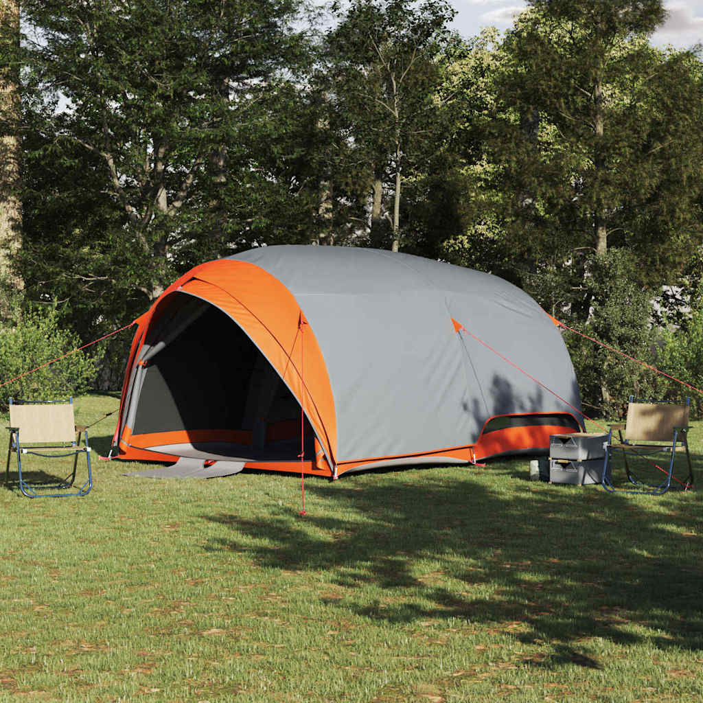 Tenda tunnel 6 persona Grigio e arancione taffetà Impermeabile