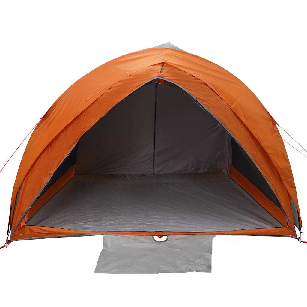 Tenda tunnel 6 persona Grigio e arancione taffetà Impermeabile