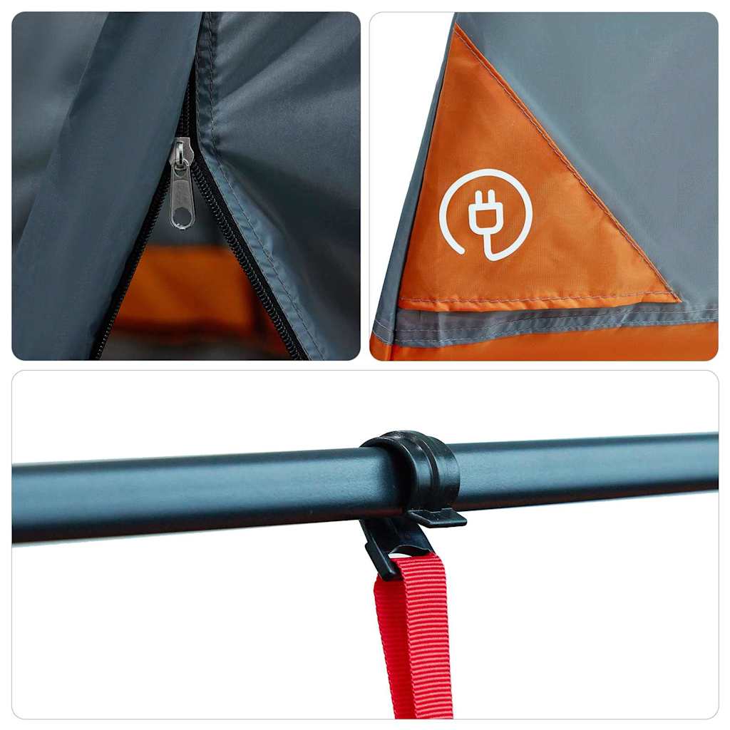 Tenda interna 6 persona Grigio e arancione taffetà