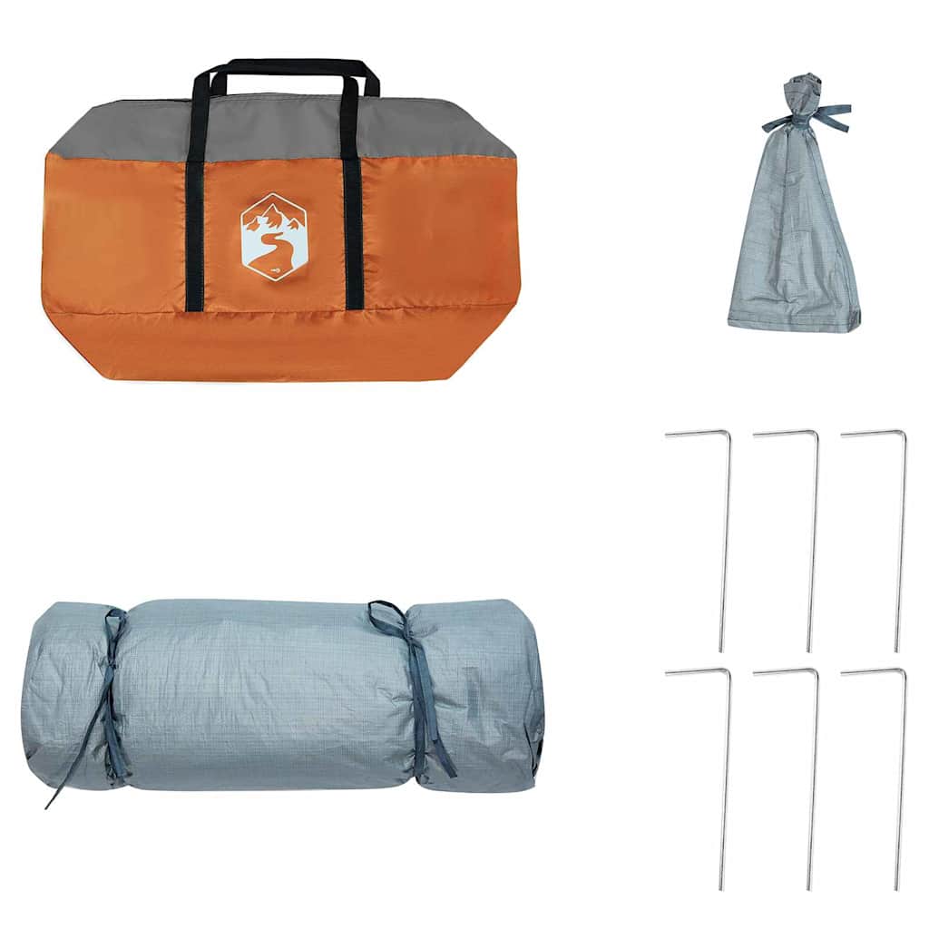Tenda interna 6 persona Grigio e arancione taffetà