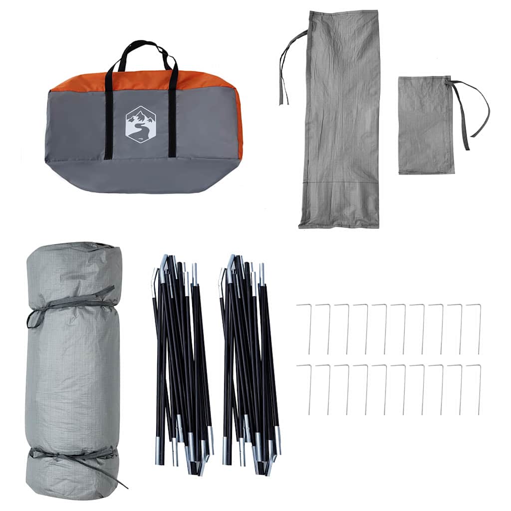 Tenda interna 8 persona Grigio e arancione taffetà