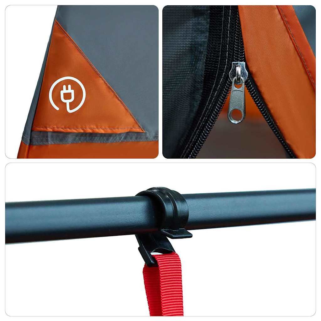 Tenda interna 8 persona Grigio e arancione taffetà