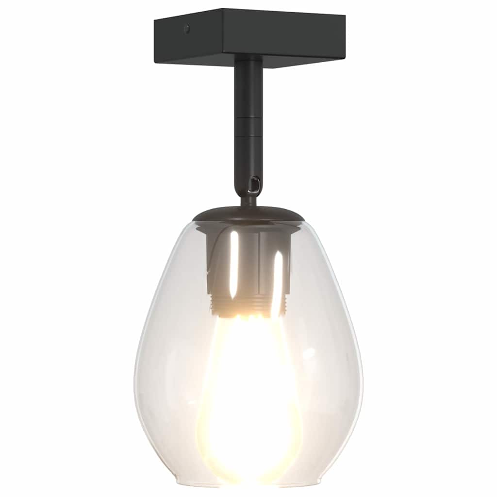Faretto da soffitto Nero 13 x 13 x 26 cm Vetro e Metallo