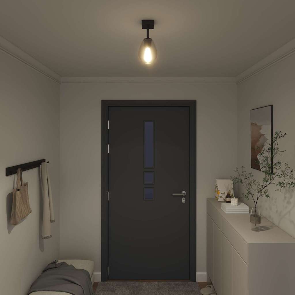 Faretto da soffitto Nero 13 x 13 x 26 cm Vetro e Metallo