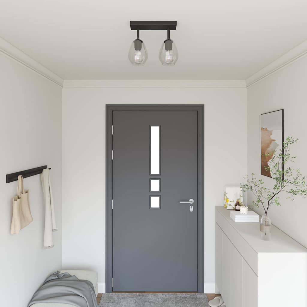 Faretto da soffitto Nero 33 x 13 x 26 cm Vetro e Metallo