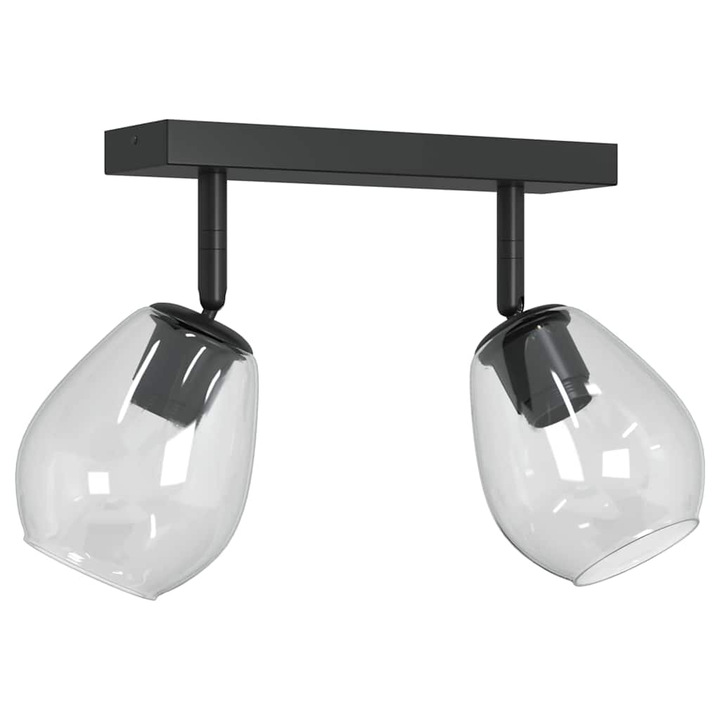 Faretto da soffitto Nero 33 x 13 x 26 cm Vetro e Metallo