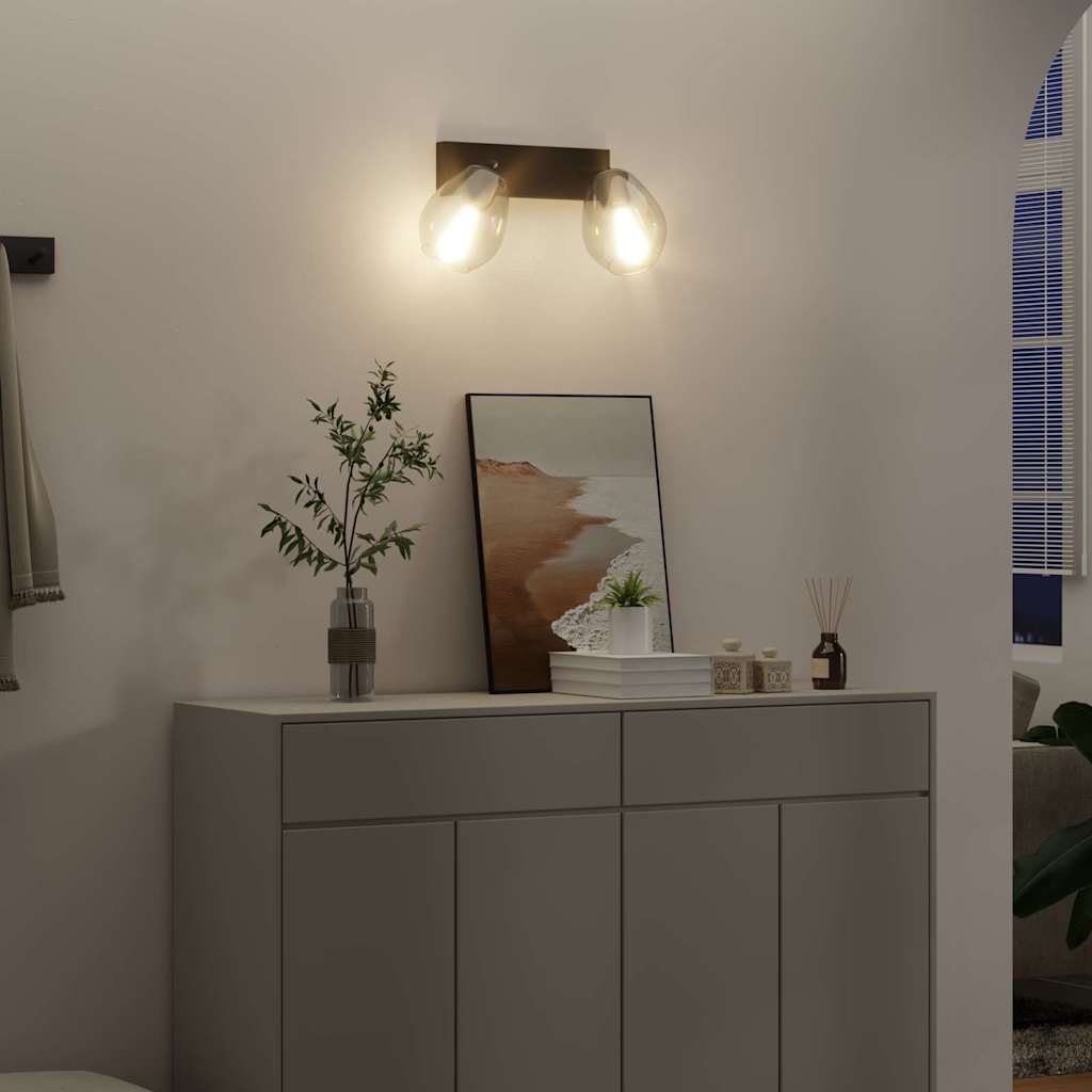 Faretto da soffitto Nero 33 x 13 x 26 cm Vetro e Metallo
