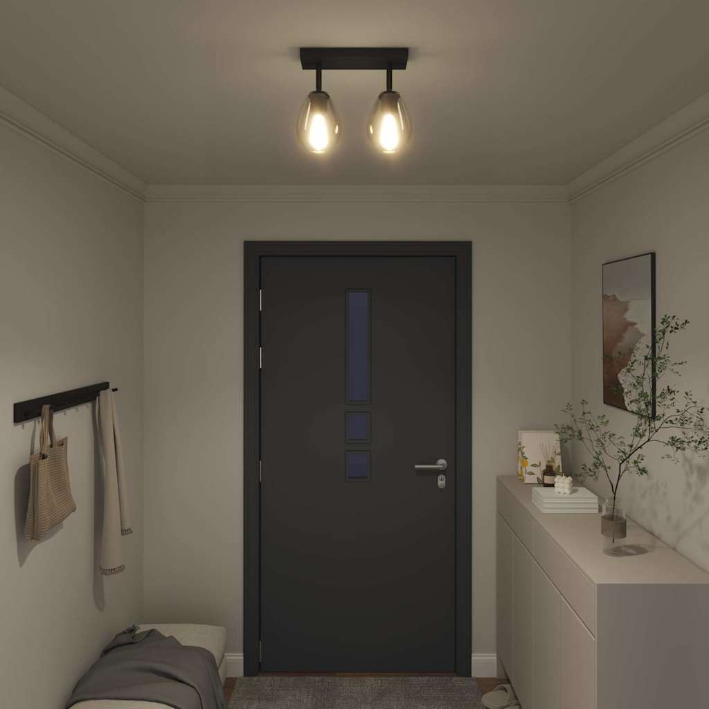 Faretto da soffitto Nero 33 x 13 x 26 cm Vetro e Metallo