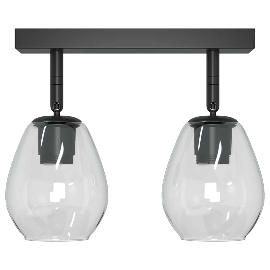 Faretto da soffitto Nero 33 x 13 x 26 cm Vetro e Metallo