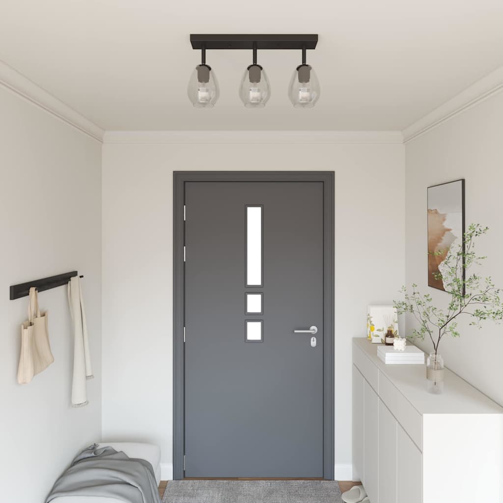 Faretto da soffitto Nero 54 x 13 x 26 cm Vetro e Metallo