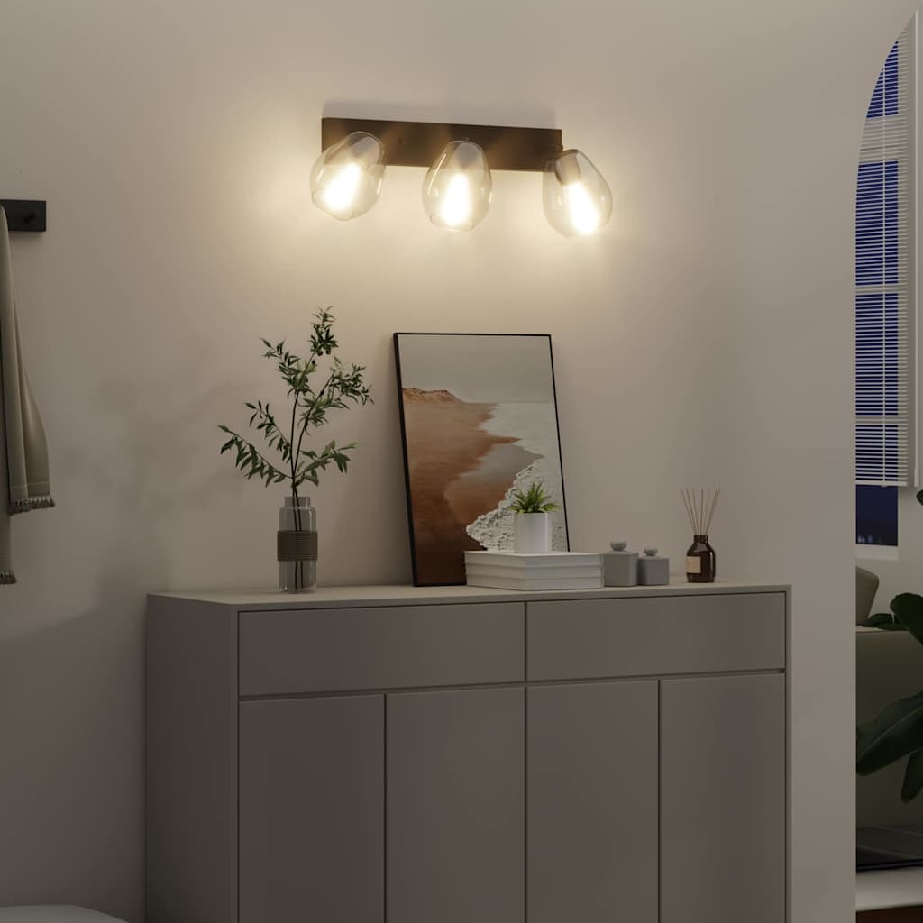 Faretto da soffitto Nero 54 x 13 x 26 cm Vetro e Metallo