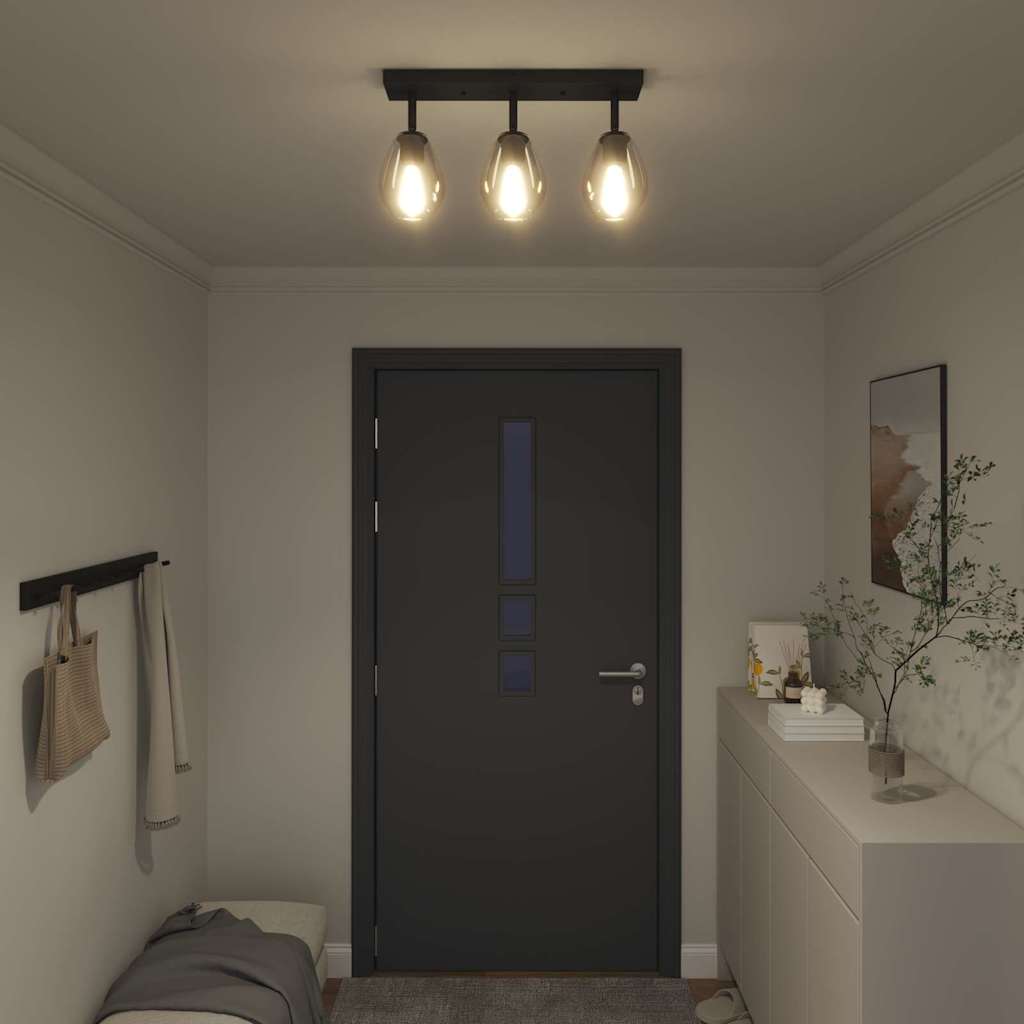 Faretto da soffitto Nero 54 x 13 x 26 cm Vetro e Metallo
