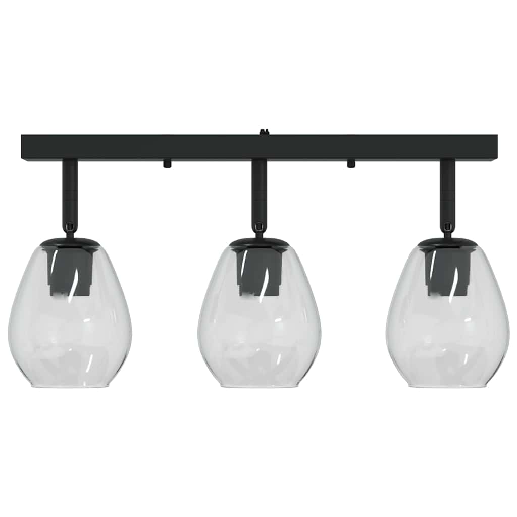 Faretto da soffitto Nero 54 x 13 x 26 cm Vetro e Metallo