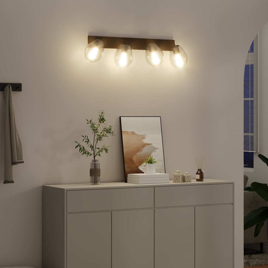 Faretto da soffitto Nero 73,5 x 13 x 26 cm Vetro e Metallo