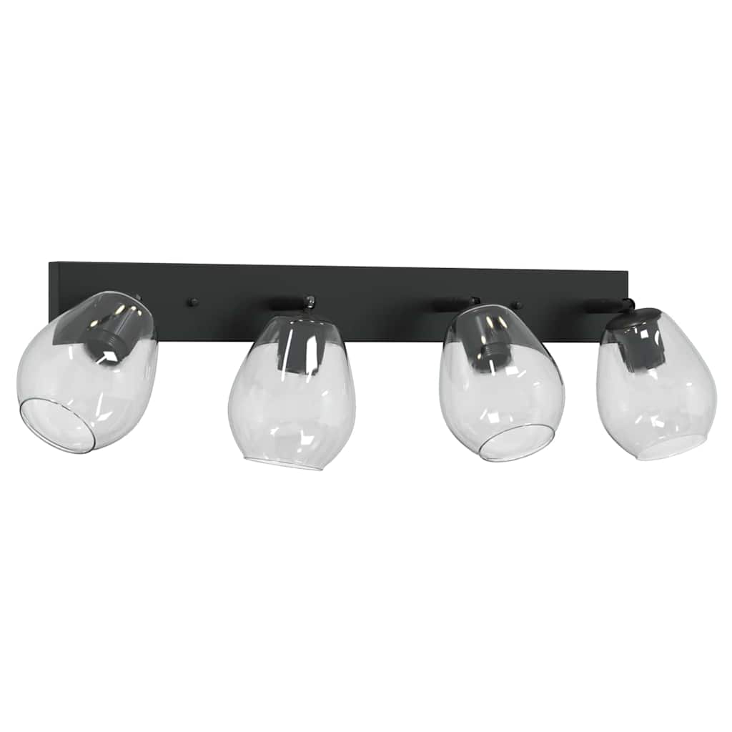 Faretto da soffitto Nero 73,5 x 13 x 26 cm Vetro e Metallo