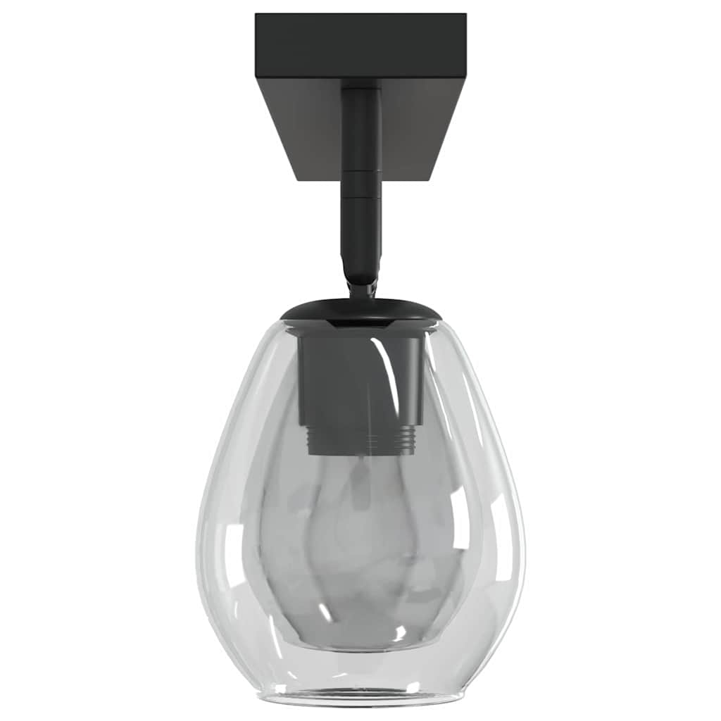 Faretto da soffitto Nero 73,5 x 13 x 26 cm Vetro e Metallo