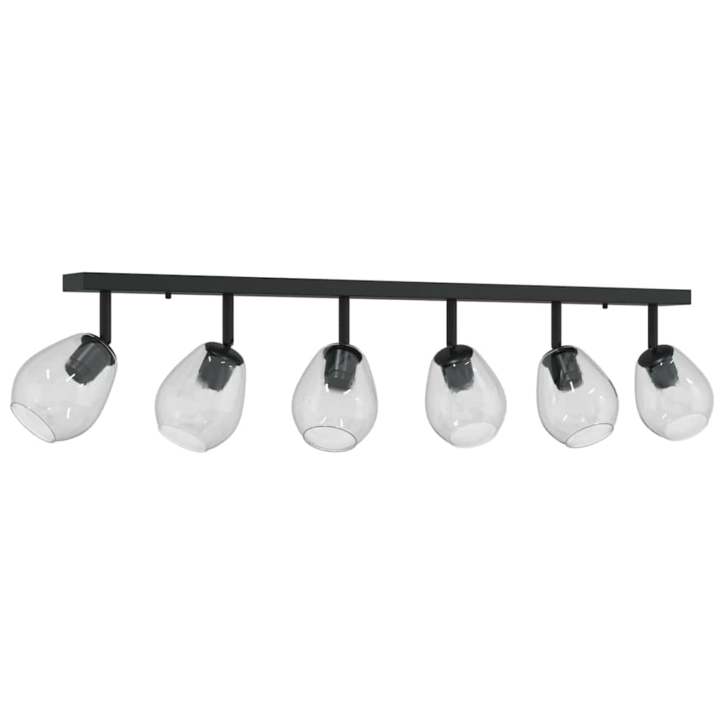 Faretto da soffitto Nero 110,5 x 13 x 26 cm Vetro e Metallo