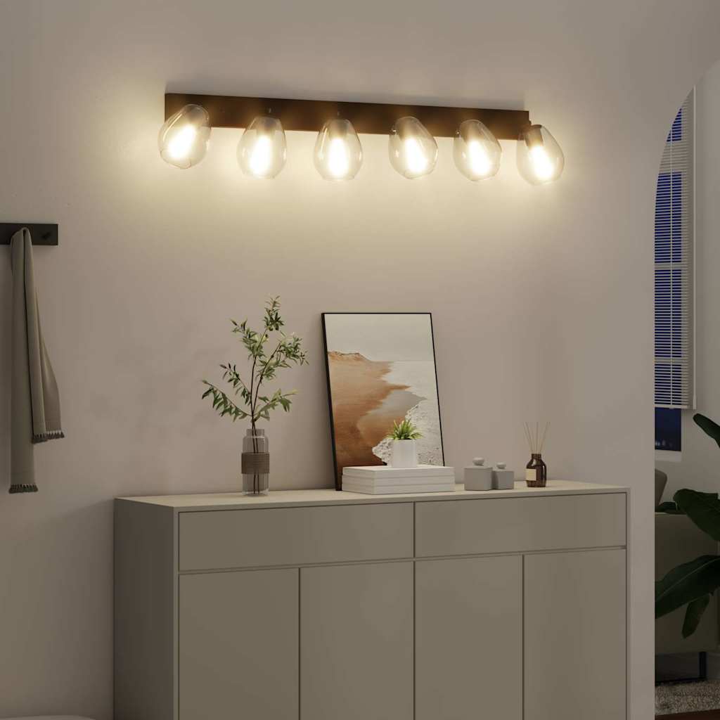 Faretto da soffitto Nero 110,5 x 13 x 26 cm Vetro e Metallo