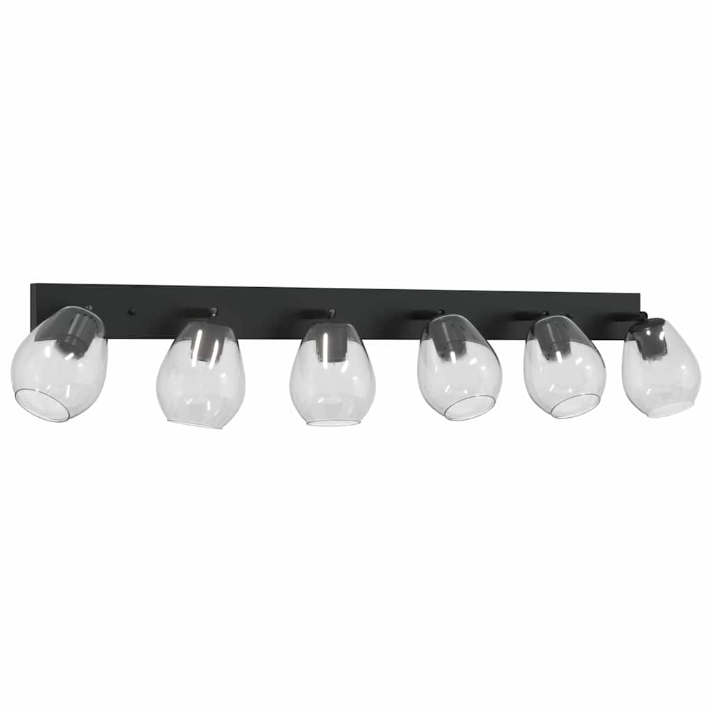 Faretto da soffitto Nero 110,5 x 13 x 26 cm Vetro e Metallo