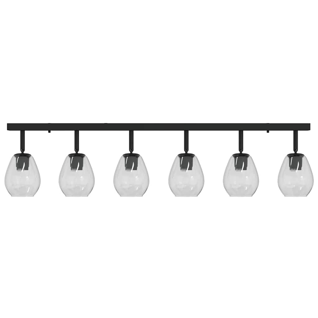 Faretto da soffitto Nero 110,5 x 13 x 26 cm Vetro e Metallo