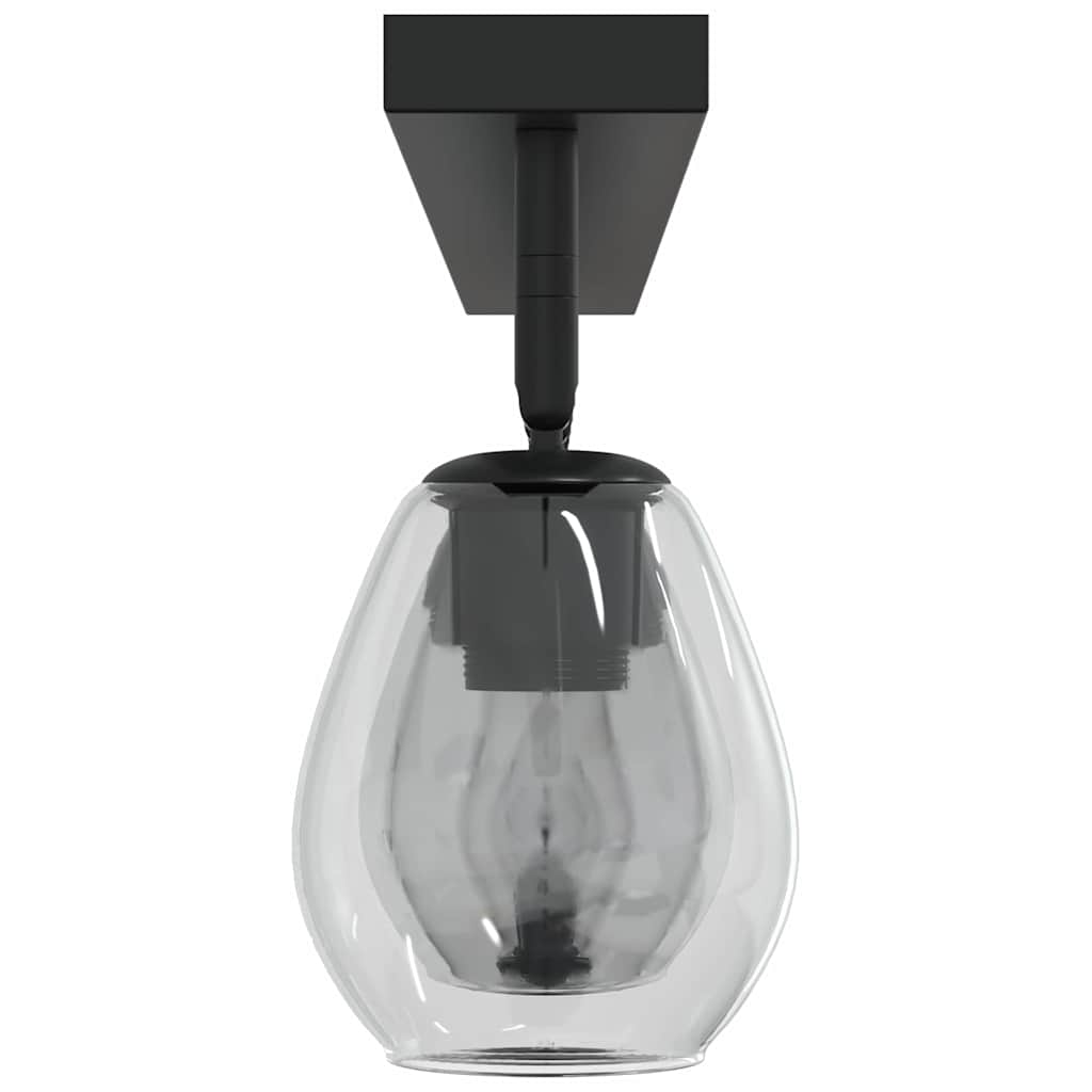 Faretto da soffitto Nero 110,5 x 13 x 26 cm Vetro e Metallo