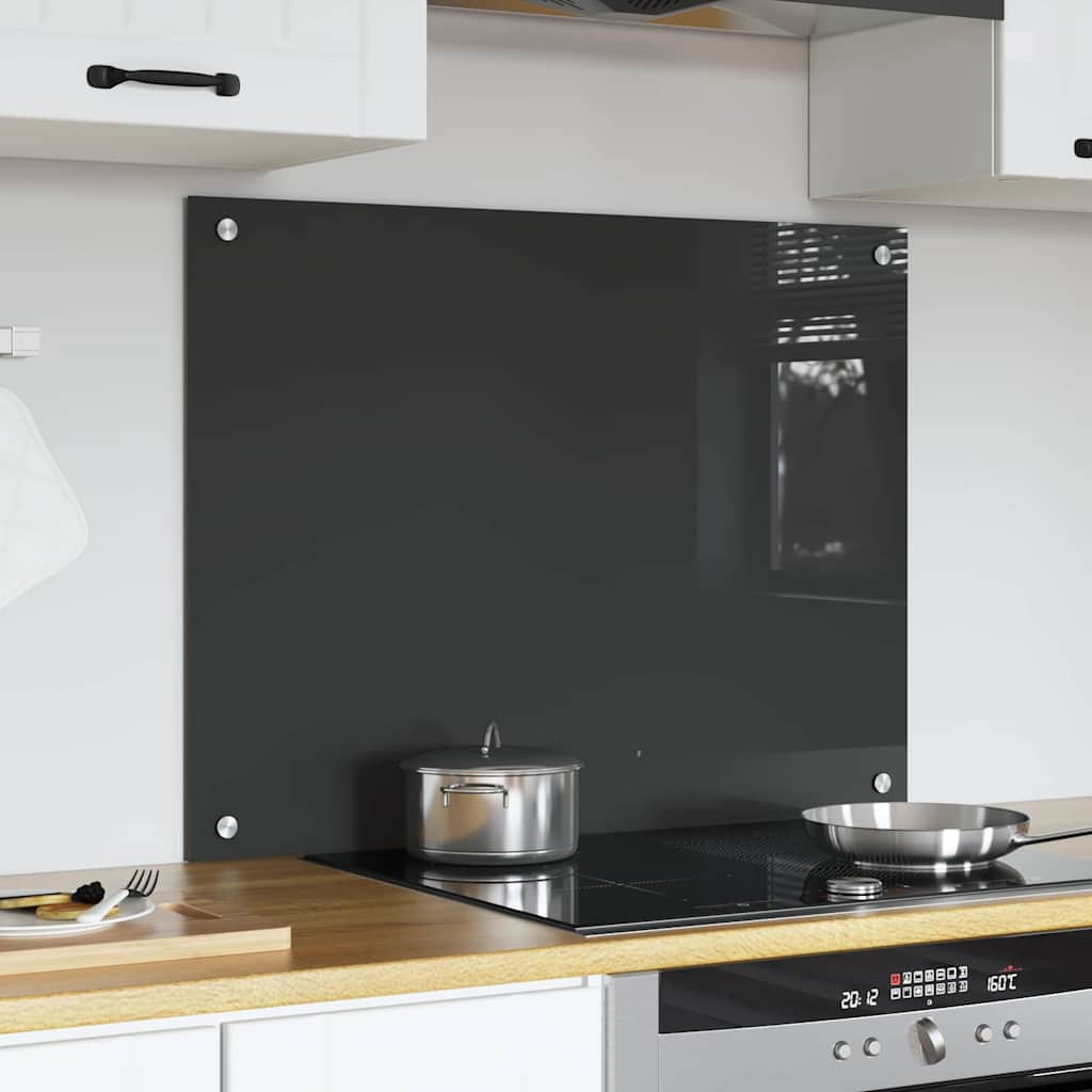 Schienale da cucina Grigio scuro 80 x 60 cm vetro temperato