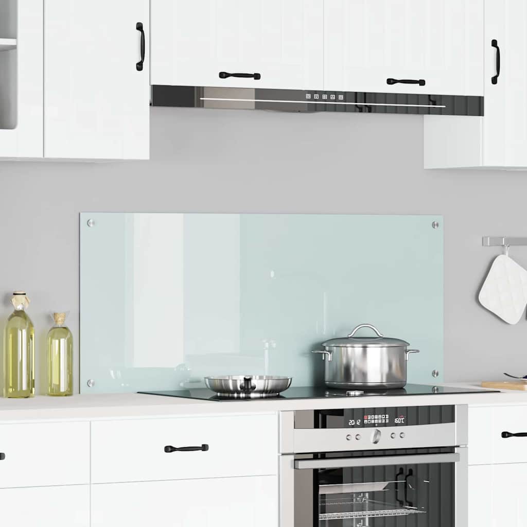 Schienale da cucina Bianco 120 x 50 cm vetro temperato