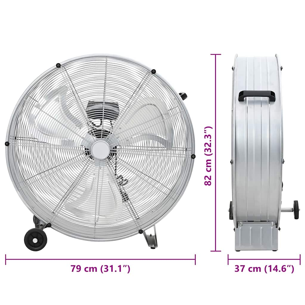 Ventilatore a tamburo Argento 79 x 37 x 82 cm Alluminio