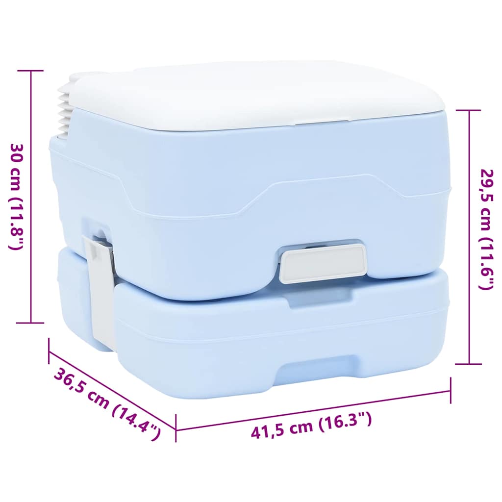 Toilette da Campeggio Azzurro Chiaro e Bianco Polietilene