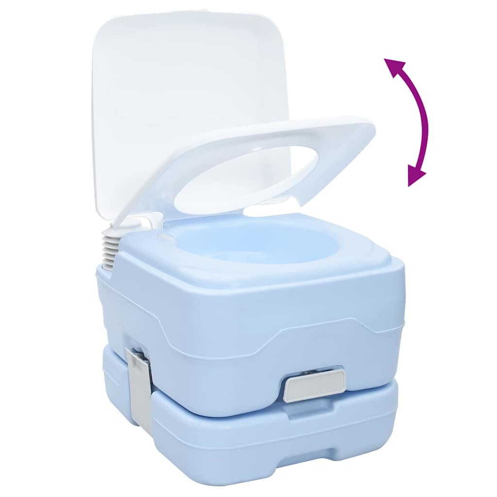 Toilette da Campeggio Azzurro Chiaro e Bianco Polietilene
