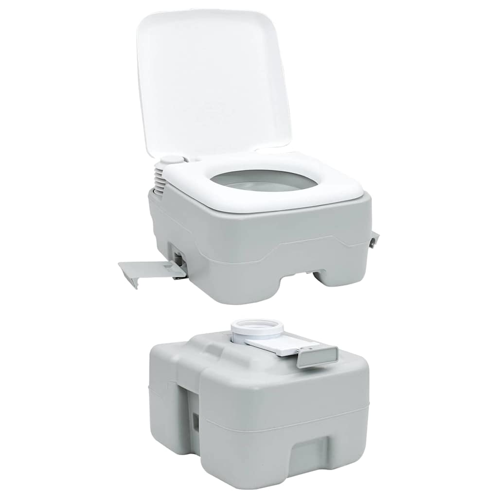 Toilette da Campeggio Grigio e Bianco 41,5 x 36,5 x 42 cm