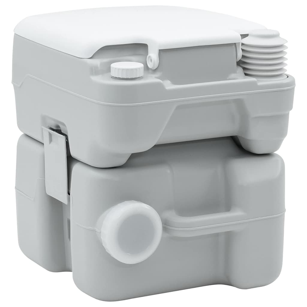 Toilette da Campeggio Grigio e Bianco 41,5 x 36,5 x 42 cm