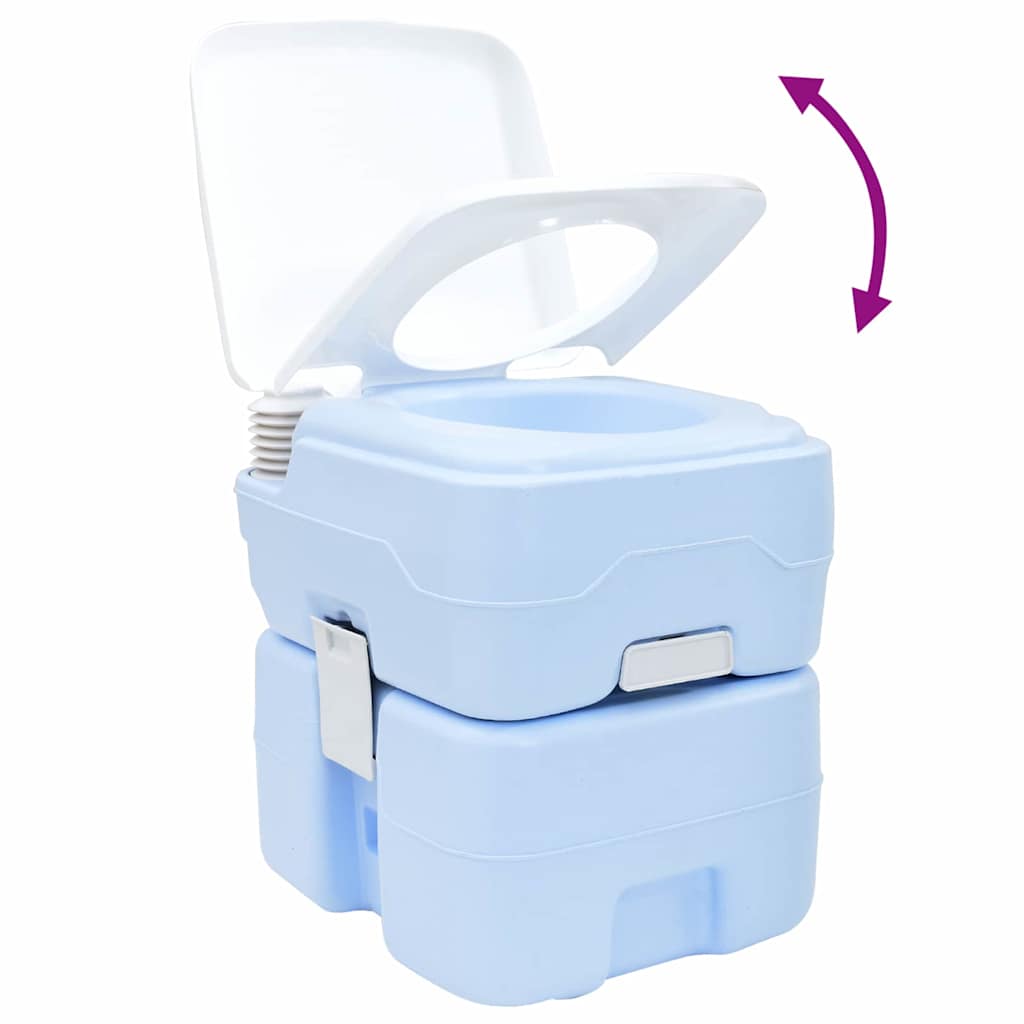 Toilette da Campeggio Azzurro Chiaro e Bianco Polietilene