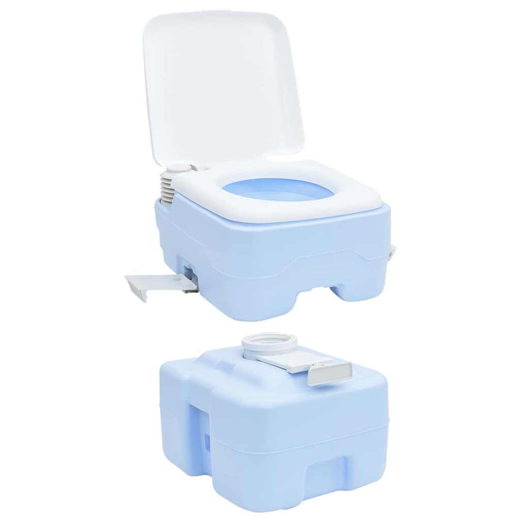 Toilette da Campeggio Azzurro Chiaro e Bianco Polietilene