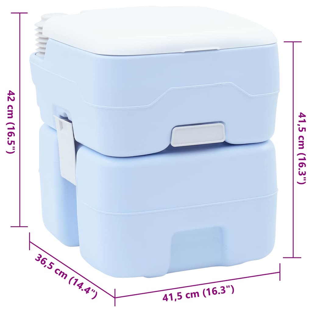 Toilette da Campeggio Azzurro Chiaro e Bianco Polietilene