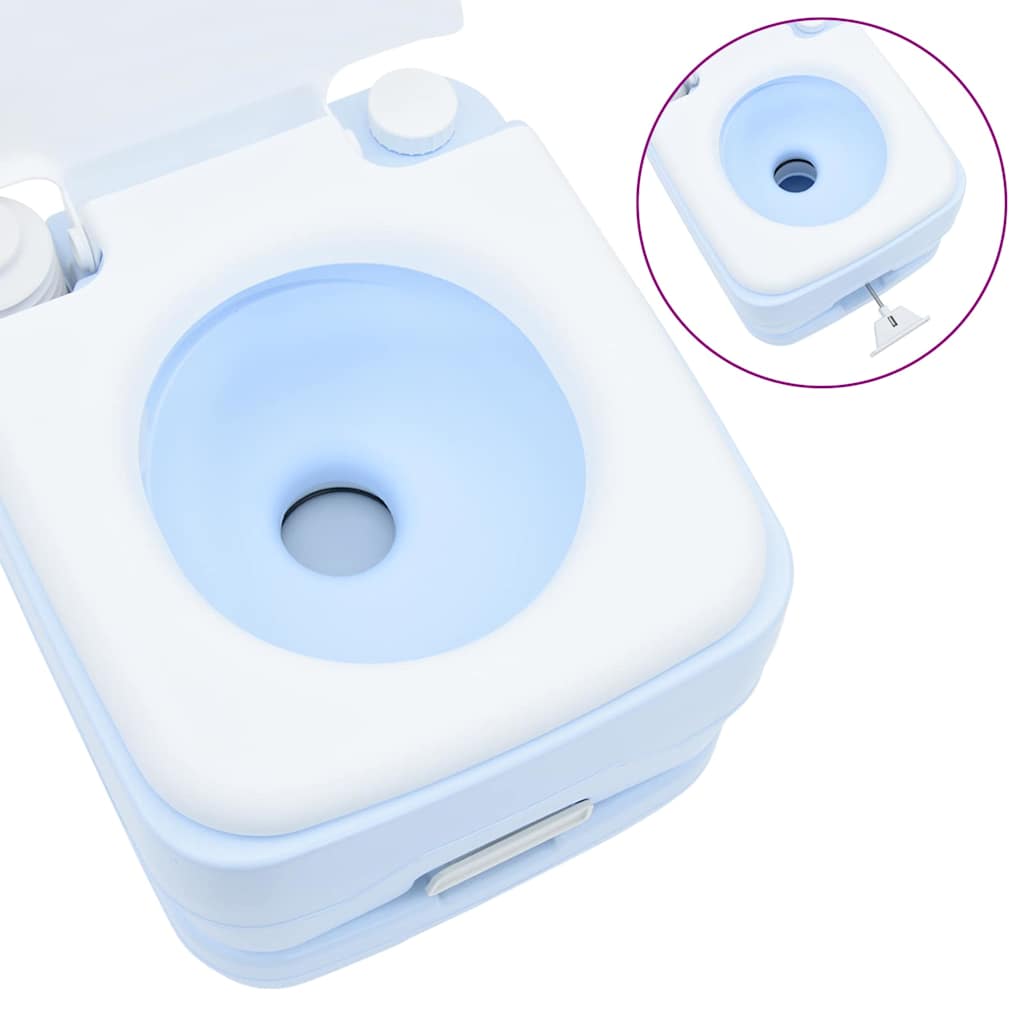 Toilette da Campeggio Azzurro Chiaro e Bianco Polietilene