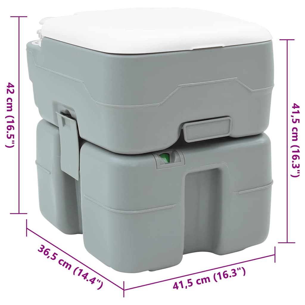 Toilette da Campeggio Grigio 41,5 x 36,5 x 42 cm