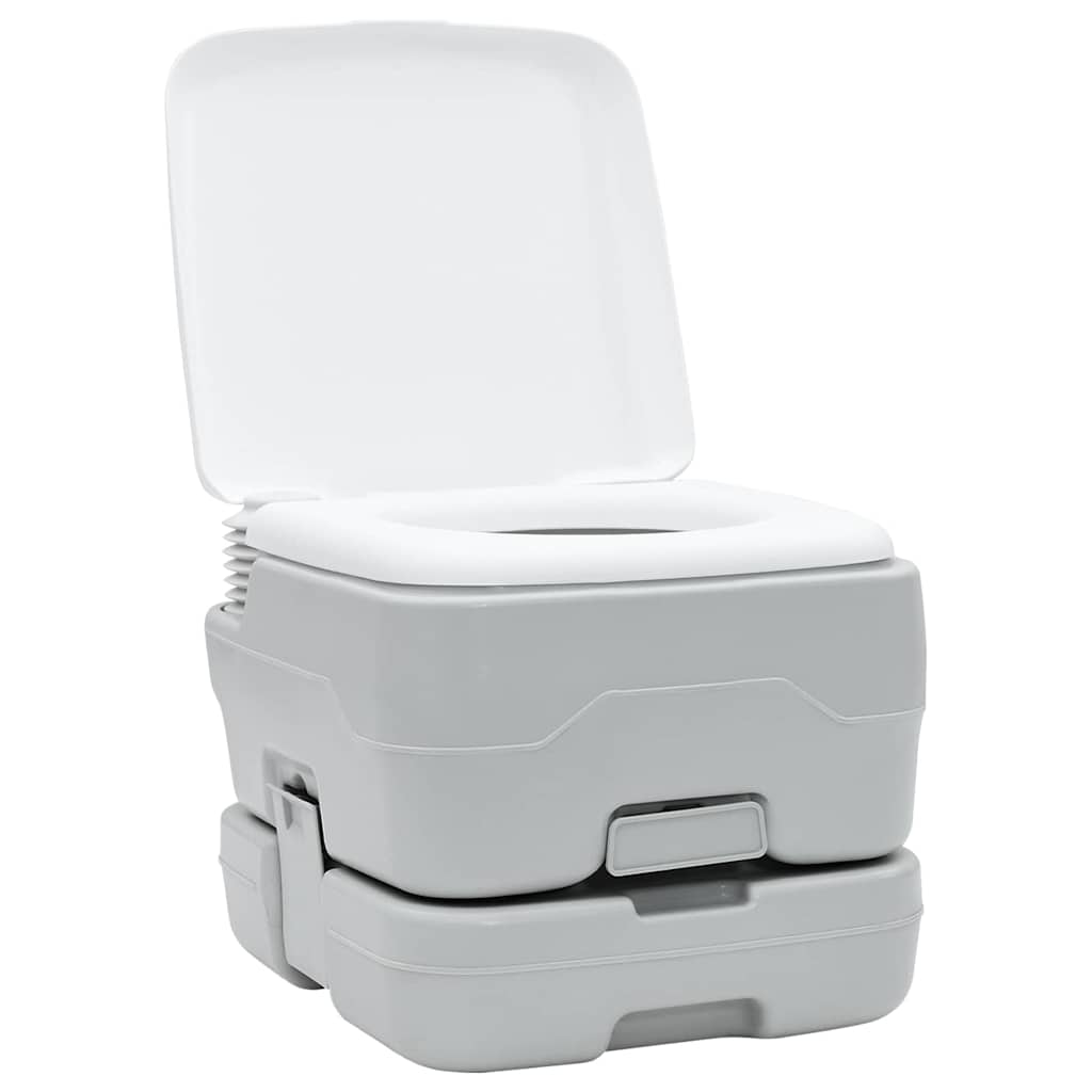 Set di toilette per il campeggio 2 pz Grigio e Bianco