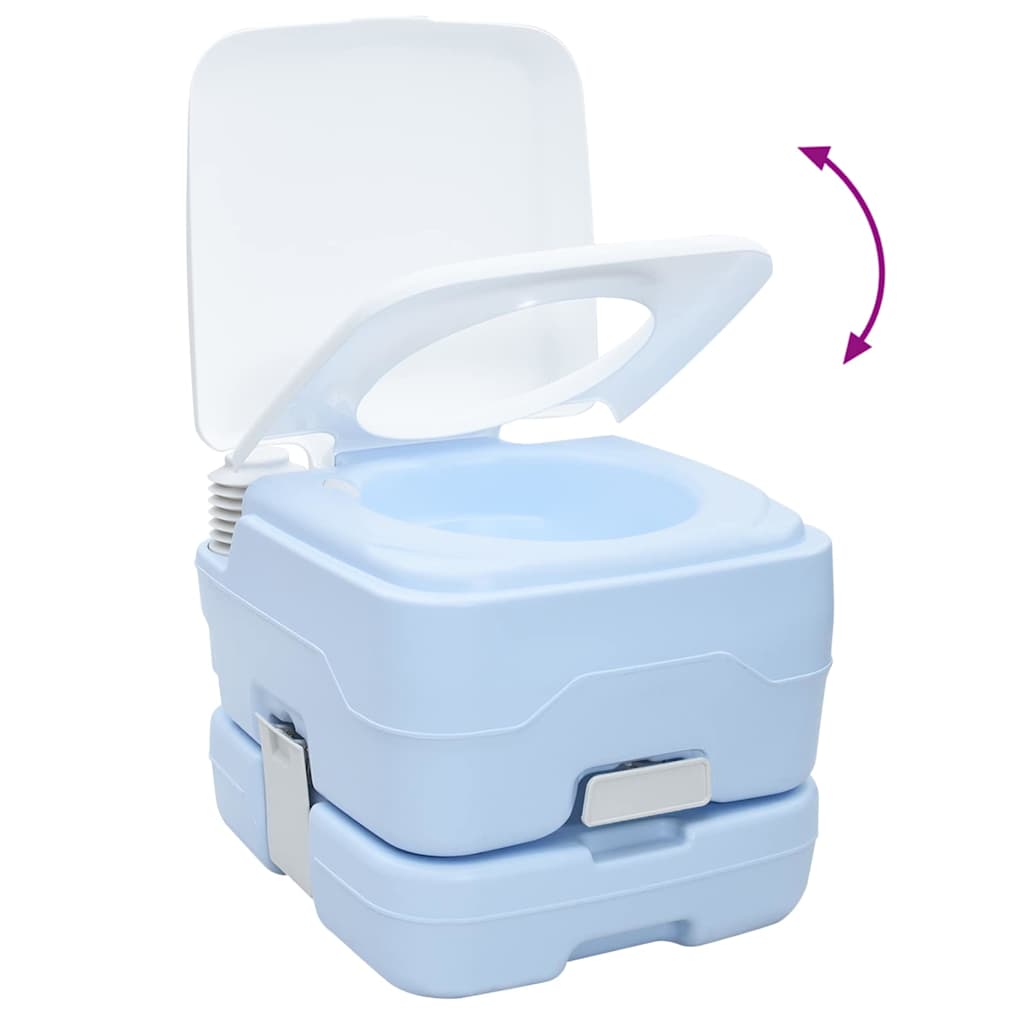 Set di toilette per il campeggio 2 pz Blu e Bianco