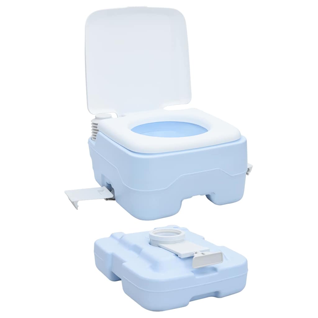 Set di toilette per il campeggio 2 pz Blu e Bianco