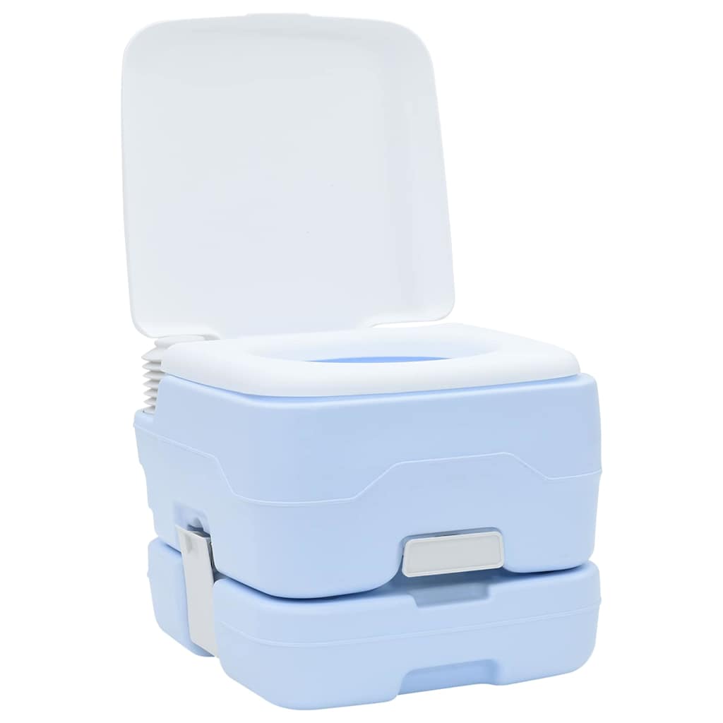 Set di toilette per il campeggio 2 pz Blu e Bianco