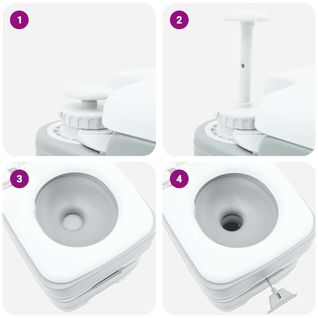 Toilette da Campeggio Grigio 41,5 x 36,5 x 42 cm