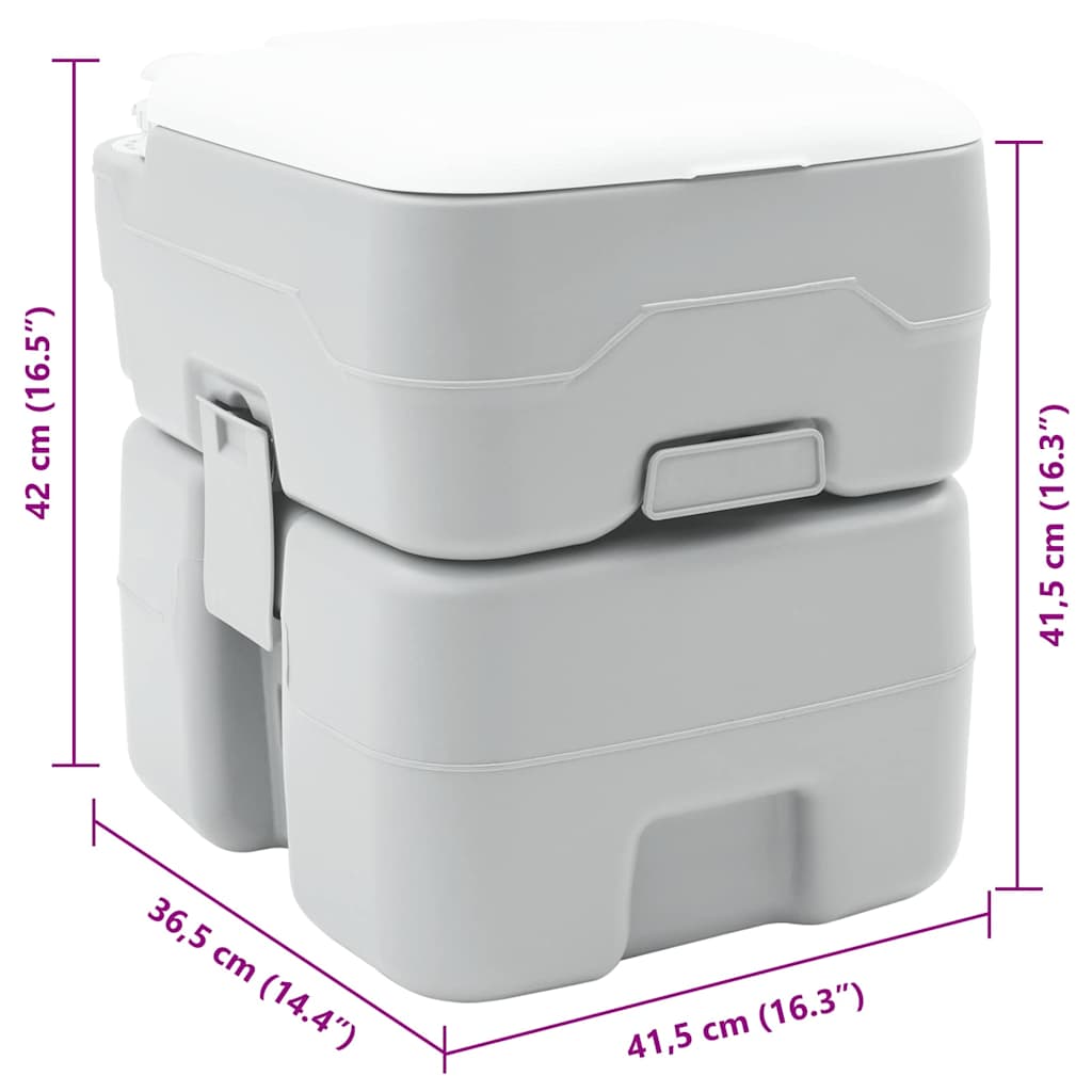 Toilette da Campeggio Grigio 41,5 x 36,5 x 42 cm