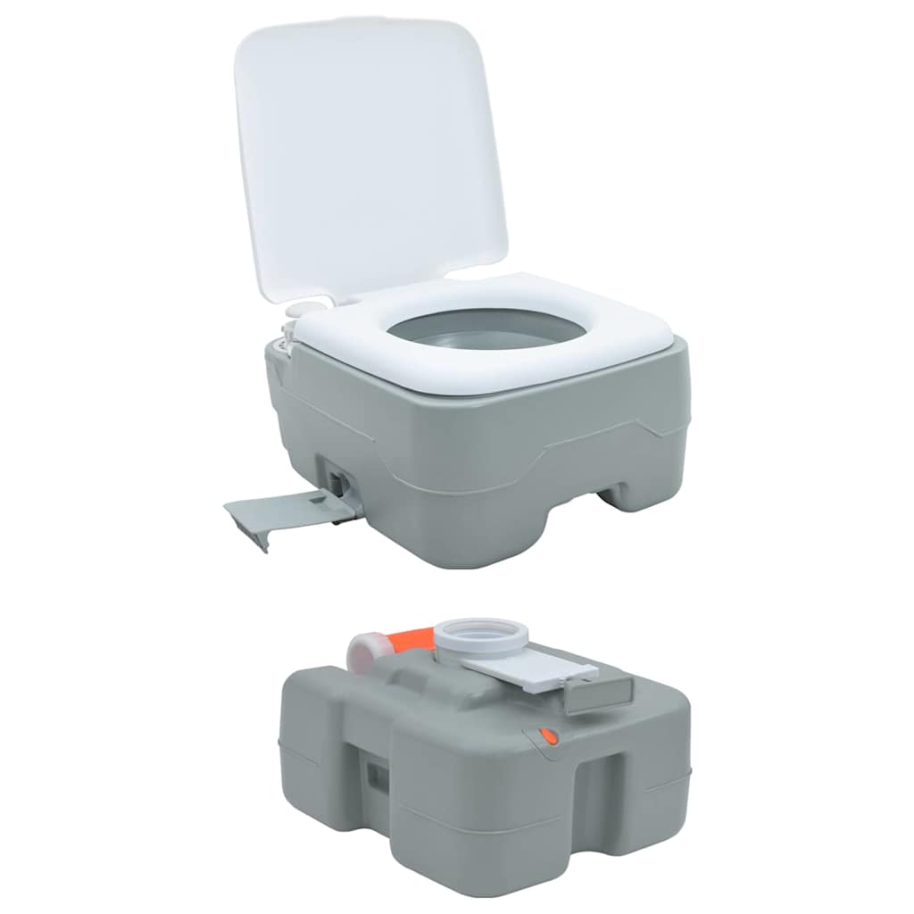 Toilette da Campeggio Grigio e Bianco 41,5 x 36,5 x 37,5 cm