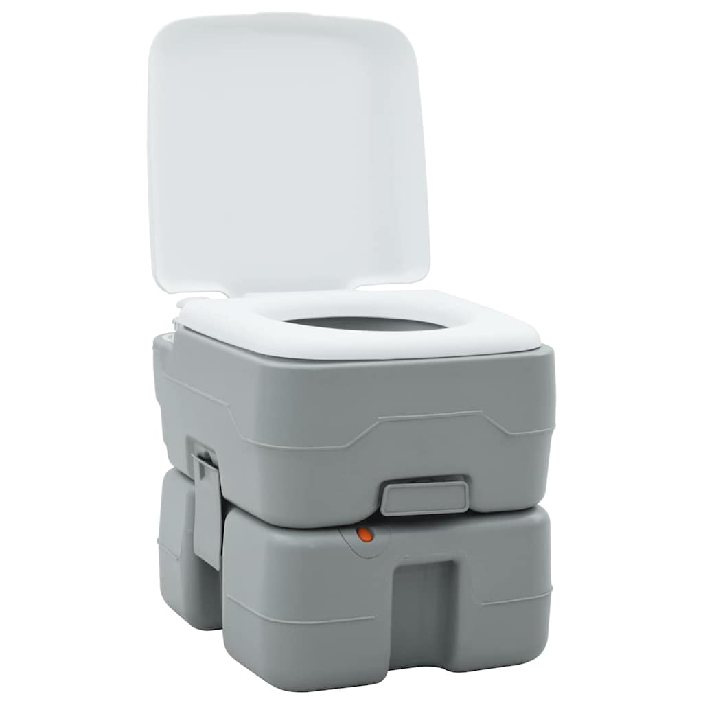 Toilette da Campeggio Grigio e Bianco 41,5 x 36,5 x 37,5 cm